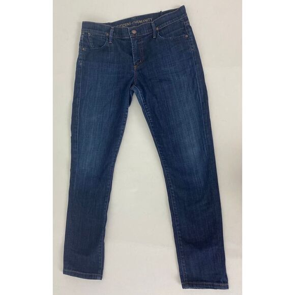 Citizens of Humanity Dani Cropped Straight Leg Jeans Blue - Size 30 (with darts) - Picture 1 of 15